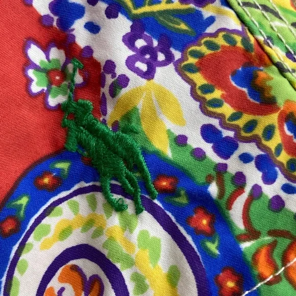 New: Polo Ralph Lauren Y2k Paisley Swim Trunks. Green Pony. Size Medium